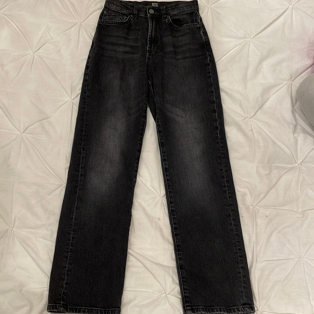 BDG Black-washed denim jeans, stretch cowboy jeans, 37in tall